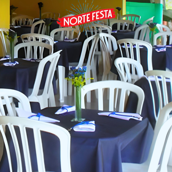 Mesas e cadeiras plásticas para aniversário no Mandaqui – NORTE FESTA