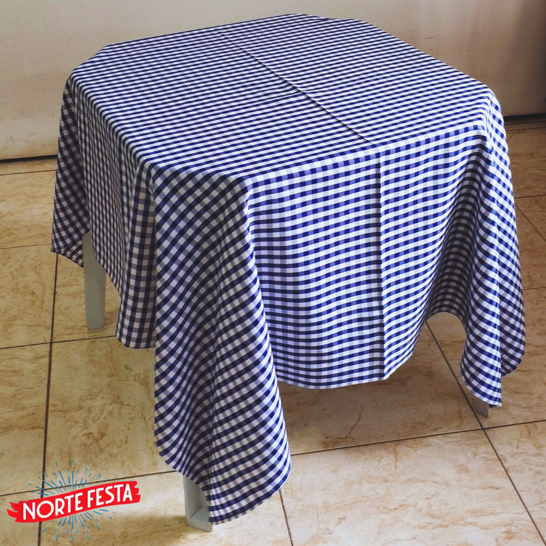 Toalha xadrez azul