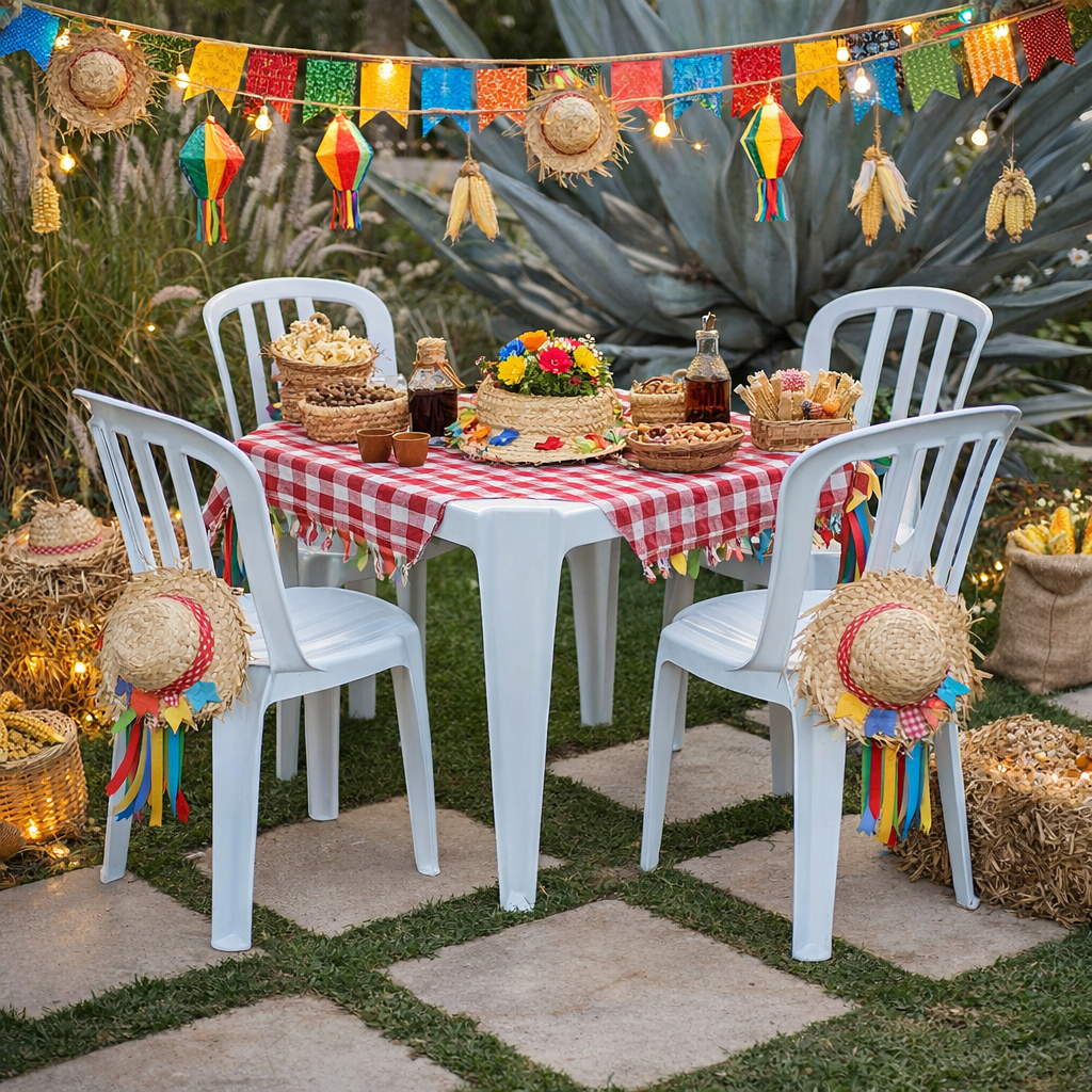 Locação de Mesas, Cadeiras e Toalhas para Festa Junina